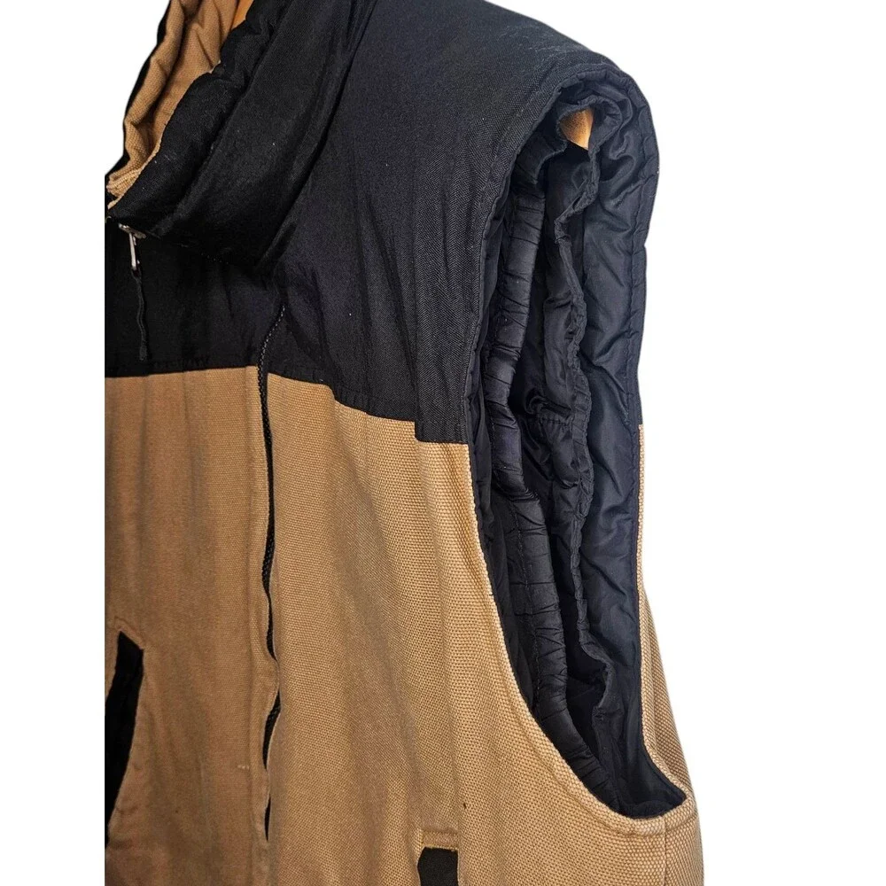 DULUTH TRADING Canvas Work Vest Men's Large Goose Down Insulated Utility Rugged